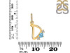 Blue Topaz & White Topaz Alphabet D Pendant BTZ-RDA-82.