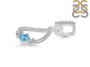 Blue Topaz & White Topaz Alphabet D Pendant BTZ-RDA-82.