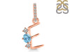Blue Topaz & White Topaz Alphabet E Pendant BTZ-RDA-83.