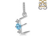 Blue Topaz & White Topaz Alphabet E Pendant BTZ-RDA-83.