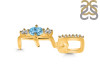 Blue Topaz & White Topaz Alphabet E Pendant BTZ-RDA-83.