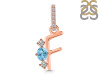 Blue Topaz & White Topaz Alphabet F Pendant BTZ-RDA-84.