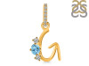Blue Topaz & White Topaz Alphabet G Pendant BTZ-RDA-85.