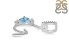Blue Topaz & White Topaz Alphabet G Pendant BTZ-RDA-85.