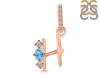 Blue Topaz & White Topaz Alphabet H Pendant BTZ-RDA-86.