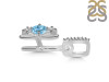 Blue Topaz & White Topaz Alphabet H Pendant BTZ-RDA-86.