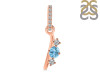 Blue Topaz & White Topaz Alphabet I Pendant BTZ-RDA-87.