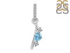 Blue Topaz & White Topaz Alphabet I Pendant BTZ-RDA-87.