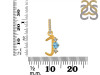 Blue Topaz & White Topaz Alphabet J Pendant BTZ-RDA-88.
