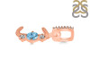 Blue Topaz & White Topaz Alphabet J Pendant BTZ-RDA-88.