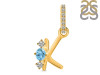 Blue Topaz & White Topaz Alphabet K Pendant BTZ-RDA-89.