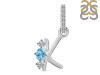 Blue Topaz & White Topaz Alphabet K Pendant BTZ-RDA-89.