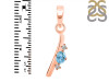 Blue Topaz & White Topaz Alphabet I Pendant BTZ-RDA-9.