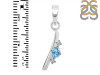 Blue Topaz & White Topaz Alphabet I Pendant BTZ-RDA-9.