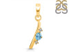 Blue Topaz & White Topaz Alphabet I Pendant BTZ-RDA-9.