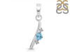 Blue Topaz & White Topaz Alphabet I Pendant BTZ-RDA-9.