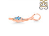 Blue Topaz & White Topaz Alphabet I Pendant BTZ-RDA-9.