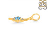 Blue Topaz & White Topaz Alphabet I Pendant BTZ-RDA-9.