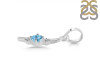 Blue Topaz & White Topaz Alphabet I Pendant BTZ-RDA-9.