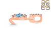 Blue Topaz & White Topaz Alphabet L Pendant BTZ-RDA-90.