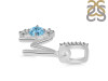Blue Topaz & White Topaz Alphabet M Pendant BTZ-RDA-91.