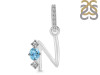 Blue Topaz & White Topaz Alphabet N Pendant BTZ-RDA-92.