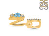 Blue Topaz & White Topaz Alphabet N Pendant BTZ-RDA-92.