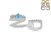 Blue Topaz & White Topaz Alphabet N Pendant BTZ-RDA-92.
