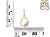 Blue Topaz & White Topaz Alphabet O Pendant BTZ-RDA-93.