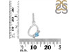 Blue Topaz & White Topaz Alphabet O Pendant BTZ-RDA-93.