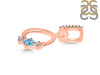 Blue Topaz & White Topaz Alphabet O Pendant BTZ-RDA-93.