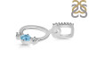 Blue Topaz & White Topaz Alphabet O Pendant BTZ-RDA-93.