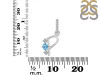 Blue Topaz & White Topaz Alphabet P Pendant BTZ-RDA-94.