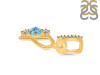 Blue Topaz & White Topaz Alphabet P Pendant BTZ-RDA-94.