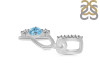 Blue Topaz & White Topaz Alphabet P Pendant BTZ-RDA-94.
