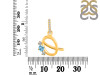 Blue Topaz & White Topaz Alphabet Q Pendant BTZ-RDA-95.