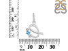 Blue Topaz & White Topaz Alphabet Q Pendant BTZ-RDA-95.