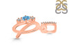 Blue Topaz & White Topaz Alphabet Q Pendant BTZ-RDA-95.
