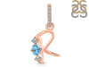 Blue Topaz & White Topaz Alphabet R Pendant BTZ-RDA-96.