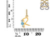 Blue Topaz & White Topaz Alphabet R Pendant BTZ-RDA-96.