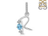 Blue Topaz & White Topaz Alphabet R Pendant BTZ-RDA-96.