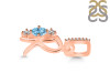 Blue Topaz & White Topaz Alphabet R Pendant BTZ-RDA-96.