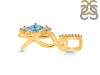 Blue Topaz & White Topaz Alphabet R Pendant BTZ-RDA-96.