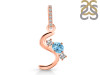 Blue Topaz & White Topaz Alphabet S Pendant BTZ-RDA-97.