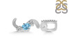 Blue Topaz & White Topaz Alphabet S Pendant BTZ-RDA-97.