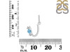Blue Topaz & White Topaz Alphabet U Pendant BTZ-RDA-99.