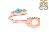 Blue Topaz & White Topaz Alphabet U Pendant BTZ-RDA-99.