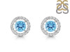 Blue Topaz & White Topaz Stud Earring BTZ-RDE-1003.