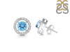 Blue Topaz & White Topaz Stud Earring BTZ-RDE-1003.
