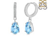 Blue Topaz & White Topaz Hoop Earring BTZ-RDE-1223.